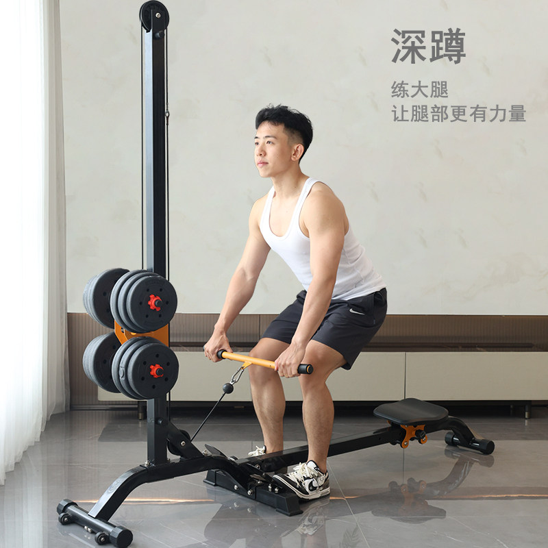 新款哑铃划船机家用多功能可折叠划桨机划船器室内运动健身器材