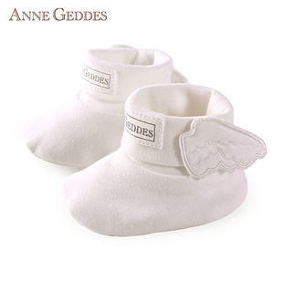 AnneGeddes初生婴儿脚套春秋纯棉新生儿鞋 套防掉 子保暖外出软底鞋