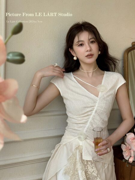 White elegant dress worn by a model