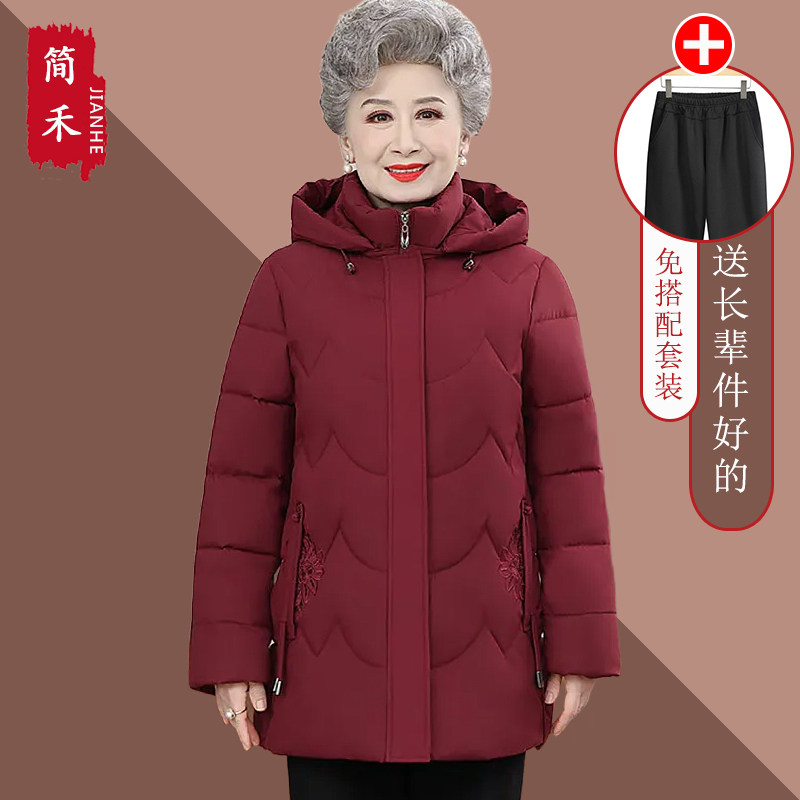 中老年女加厚保暖羽绒棉服