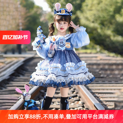 女童春款朱迪兔警官洛丽塔公主裙