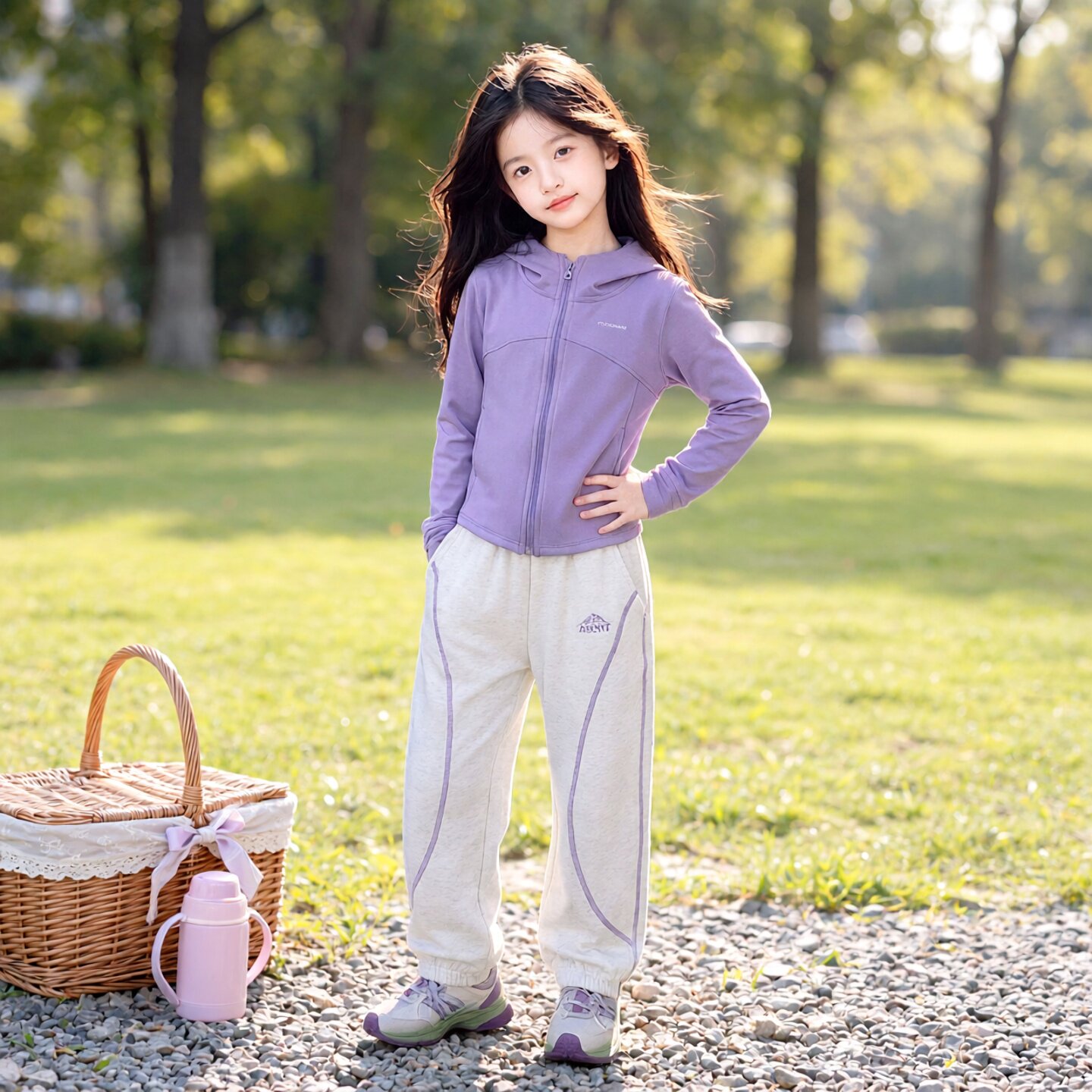 早秋女童休闲套装2026新款儿童韩系高端运动服女孩卫衣外套两件套