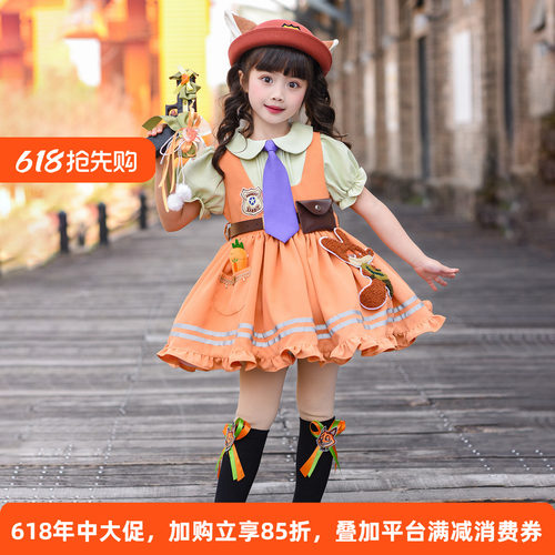 女童夏季尼克狐狸COS公主礼服裙