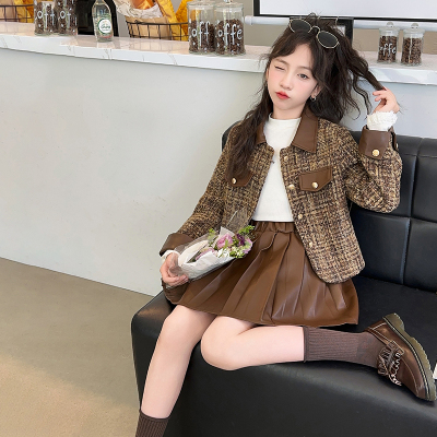 女童百褶裙小香风春秋季连衣裙