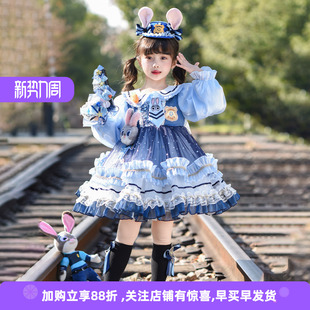 女童兔子警官公主裙春季 儿童生日礼服裙小女孩朱迪洛丽塔裙子 新款