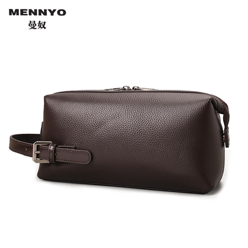 MENNYO男士商务真皮手机包手提包