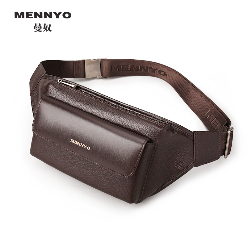 曼奴腰包男真皮胸包牛皮单肩包斜挎包手机包收银袋零钱包男包女包