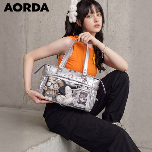 AORDA可爱机车痛包单肩腋下娃包