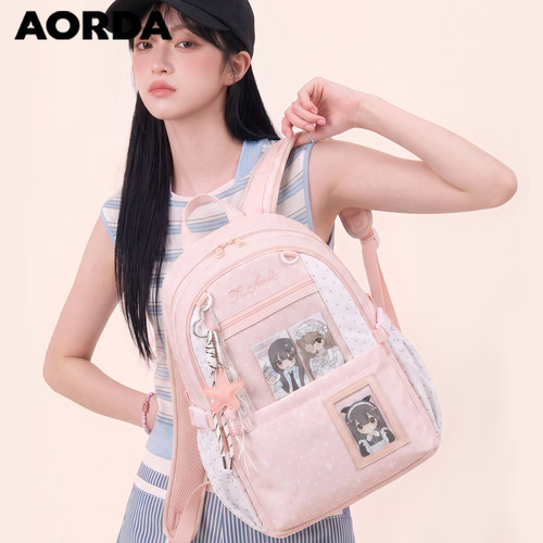 AORDA简约波点痛包大容量双肩包