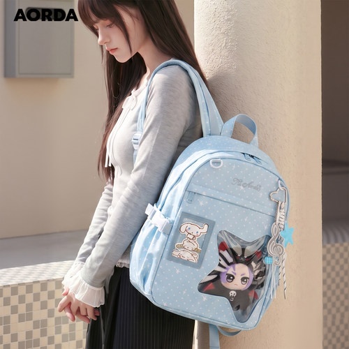AORDA波点痛包轻便双肩背包书包