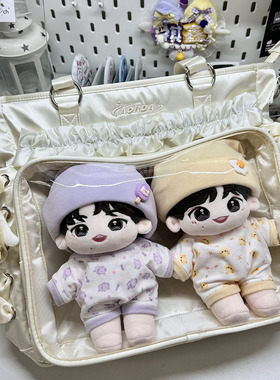 AORDA 大容量高颜值丝带黄色痛包双肩大肠痛斜挎单肩吧唧20cm娃包