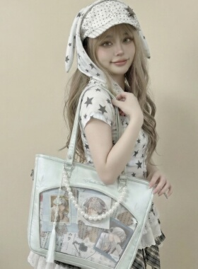 AORDA 小食量高颜值斜挎绿色痛包单肩日常款通勤外出吧唧透明娃包