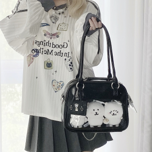 AORDA 原创波士顿小众痛包二次元双肩背包单肩斜挎小食量外出娃包