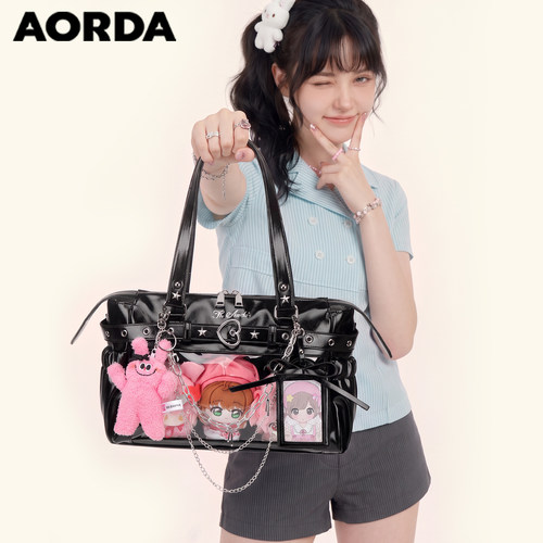AORDA日常皮质机车痛包单肩娃包