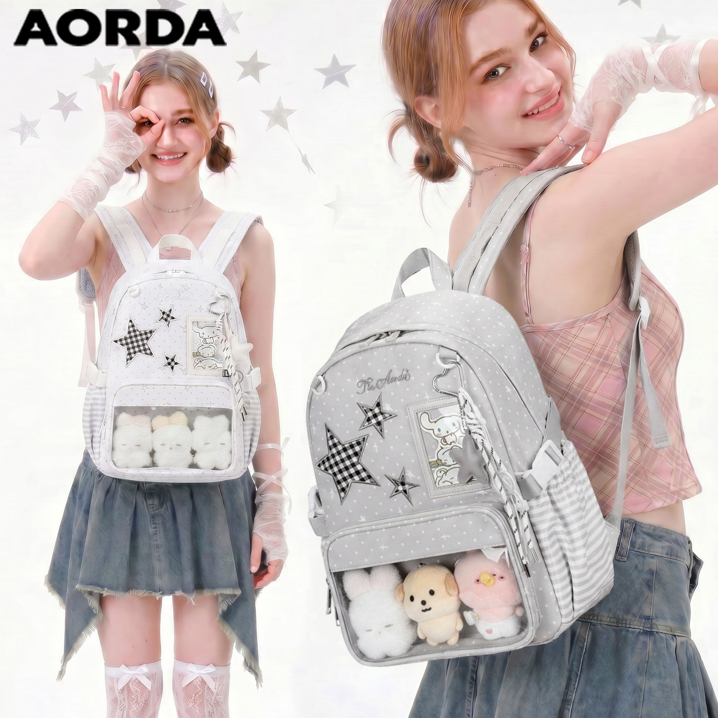AORDA痛包双肩背包书包初中生女