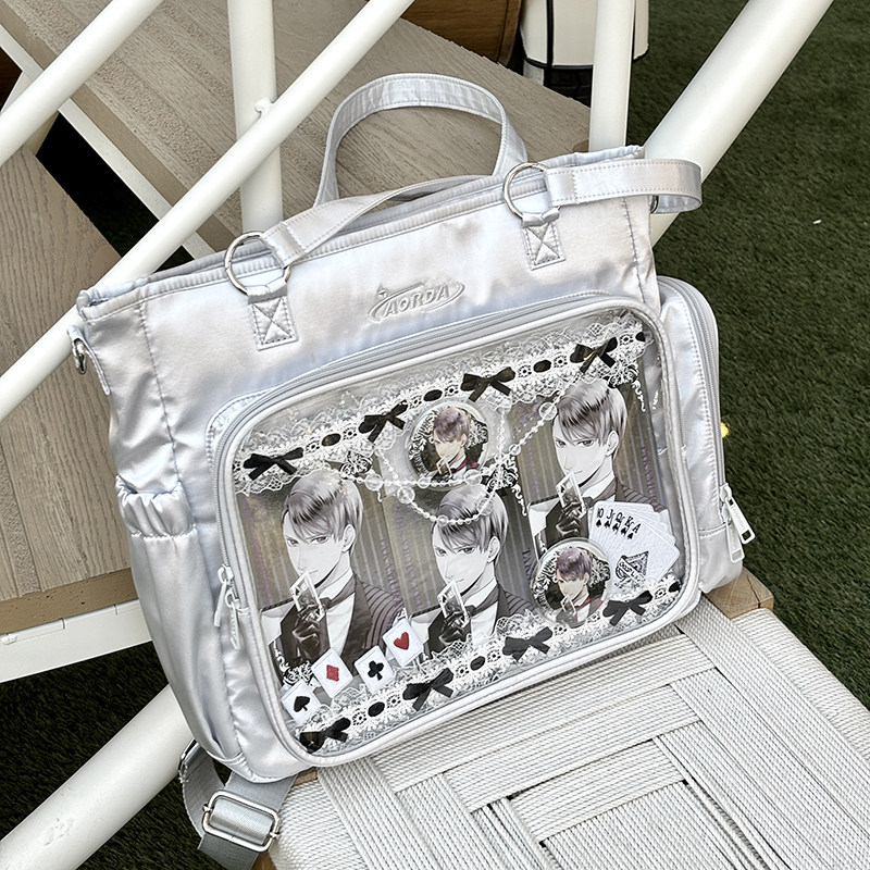 AORDA 高颜值二次元三用背包吧唧追星日常痛包单肩斜挎透明双肩包,箱包皮具/热销女包/男包,痛包,淘宝优惠券,粉丝福利购,淘宝优惠卷