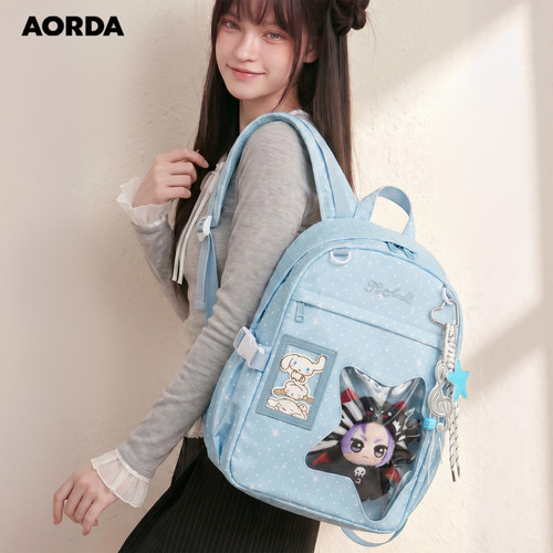 AORDA日常痛包波点双肩背包书包