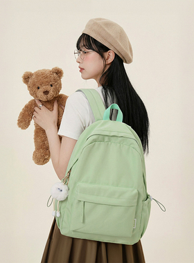 AORDA 书包初中女生小众双肩包大容量通勤外出高颜值原创绿色背包