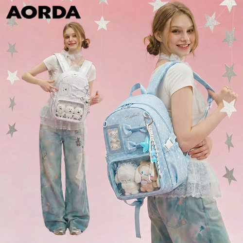 AORDA蝴蝶波点痛包双肩背包书包