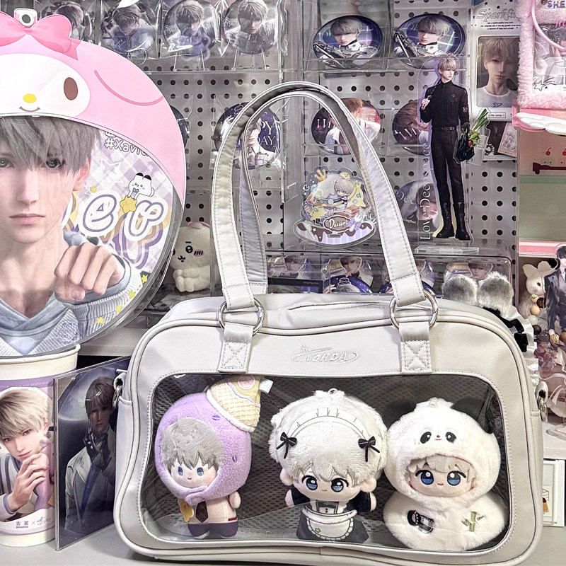 AORDA 韩系学生党高级感制服灰色痛包单肩斜挎小食量吧唧10cm娃包