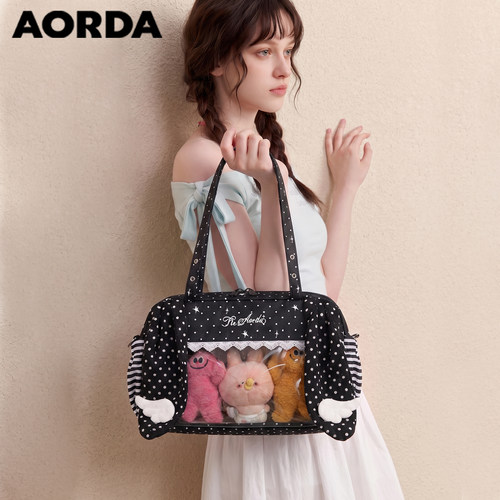AORDA可爱波点痛包韩系斜挎娃包