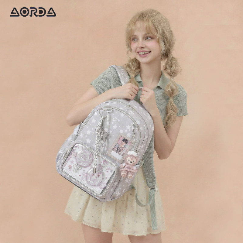 AORDA 高中生背包双肩日常款灰色痛包书包初中女生娃包吧唧大容量,箱包皮具/热销女包/男包,痛包,淘宝优惠券,粉丝福利购,淘宝优惠卷