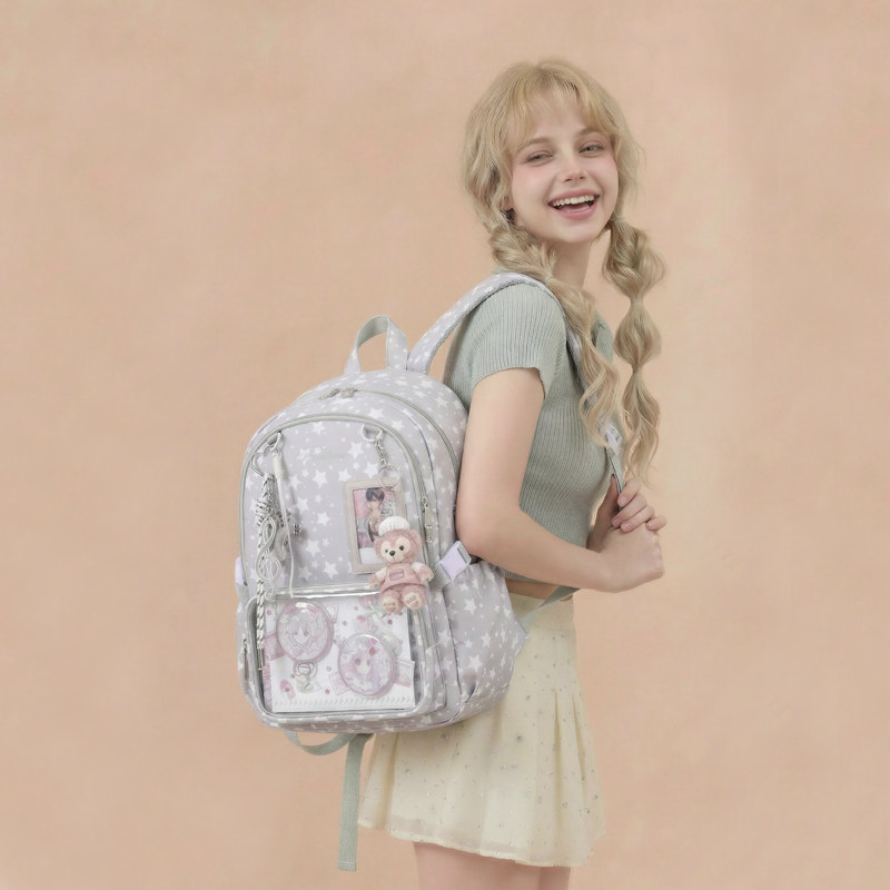 AORDA 日常款娃包吧唧星星痛包书包初中女生高中生大容量双肩背包,箱包皮具/热销女包/男包,痛包,淘宝优惠券,粉丝福利购,淘宝优惠卷