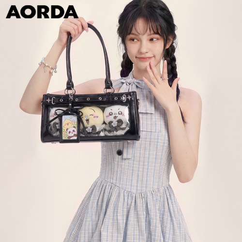 AORDA高级感黑色微痛包单肩娃包