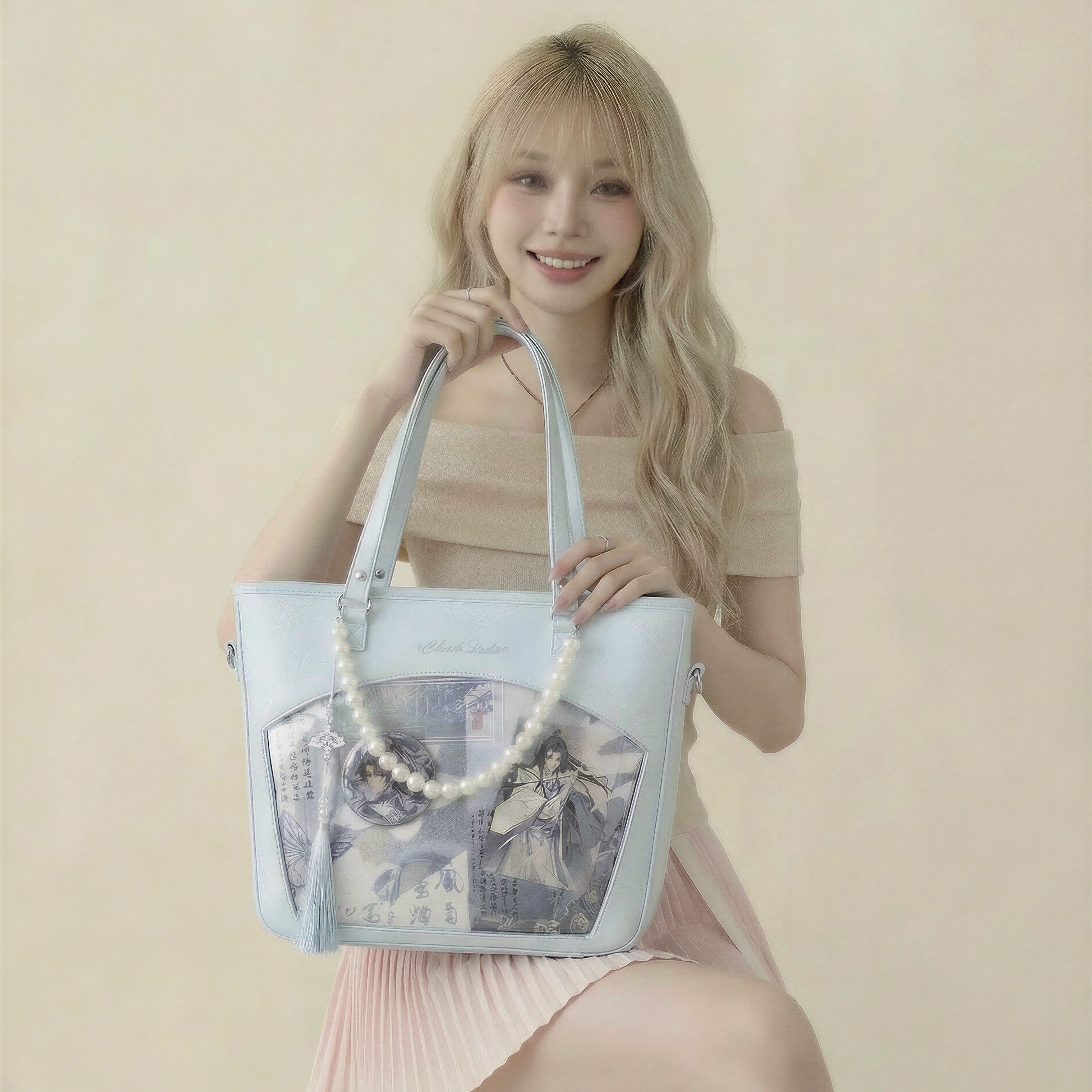 AORDA 蓝色痛包单肩原创小食量斜挎通勤高颜值外出日常款吧唧娃包,模玩/动漫/周边/娃圈三坑/桌游,娃包,淘宝优惠券,粉丝福利购,淘宝优惠卷