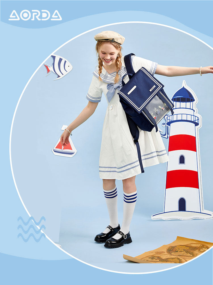 AORDA SAILING DIARY SCHOOLBAG FEMALE JUNIOR HIGH SCHOOL BIRTHDAY BACKPACK LARGE-CAPACITY COMPUTER TRAVEL COLLEGE STUDENT BACKPACK