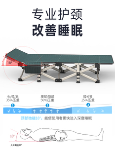 折叠床办公室午休单人床午睡便捷行军床家用陪护简易加宽成人躺椅