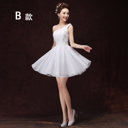 伴娘服短款2017冬季新款伴娘团礼服姐妹裙香槟色小礼服修身连衣裙