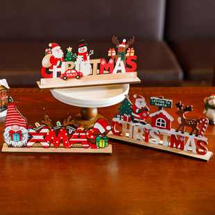 圣诞装饰品christmas字母牌木质摆件创意姜饼人圣诞树圣诞节礼物