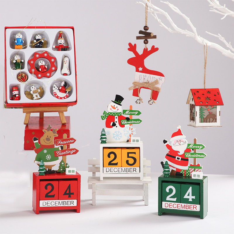 圣诞装饰木质创意摆件日历圣诞树