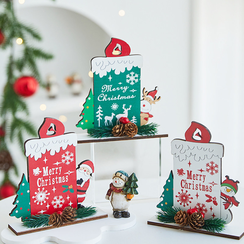 北欧风木质摆件圣诞节桌面装饰品