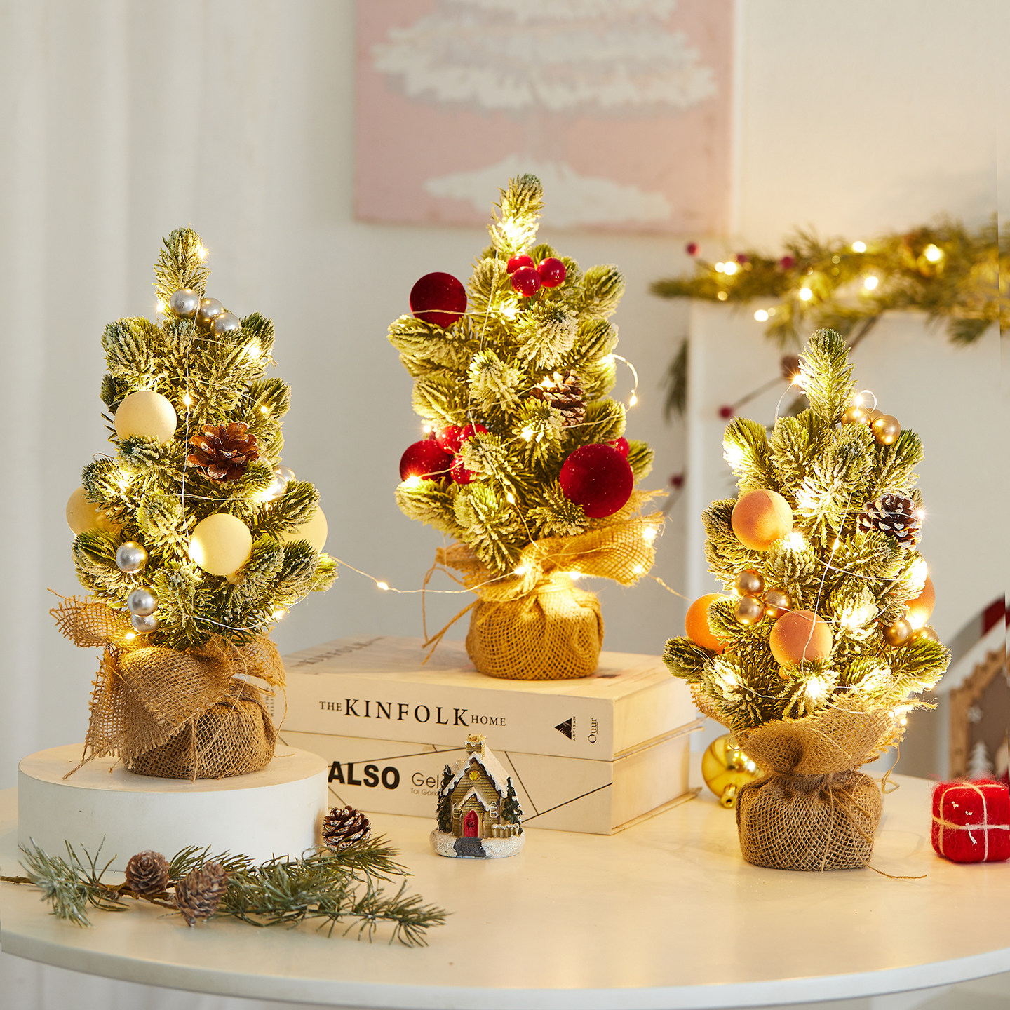 35cm圣诞树摆件桌面迷你小圣诞树