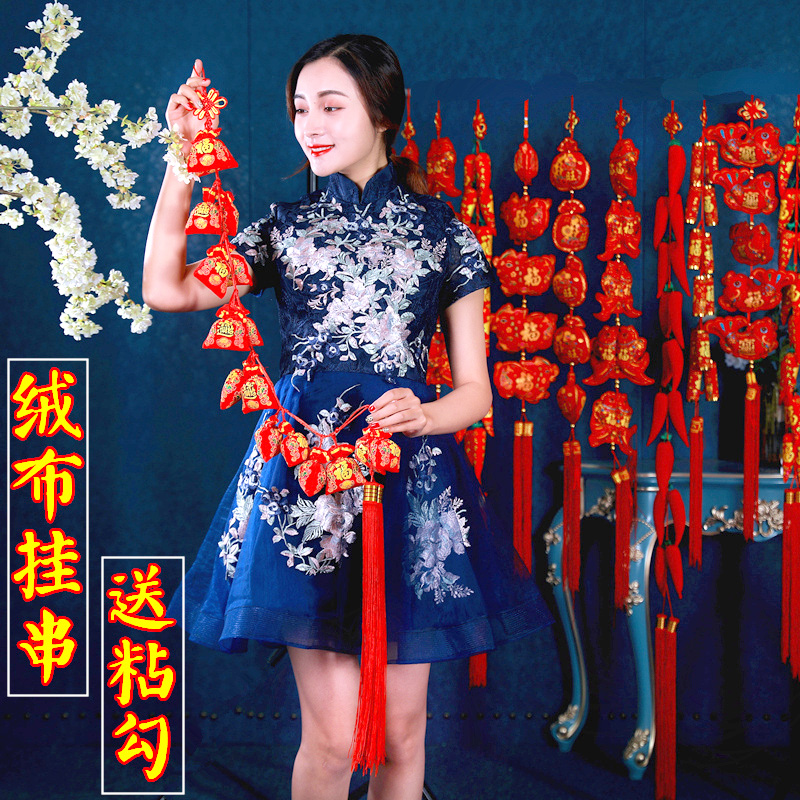 新年装饰辣椒串鞭炮串挂件