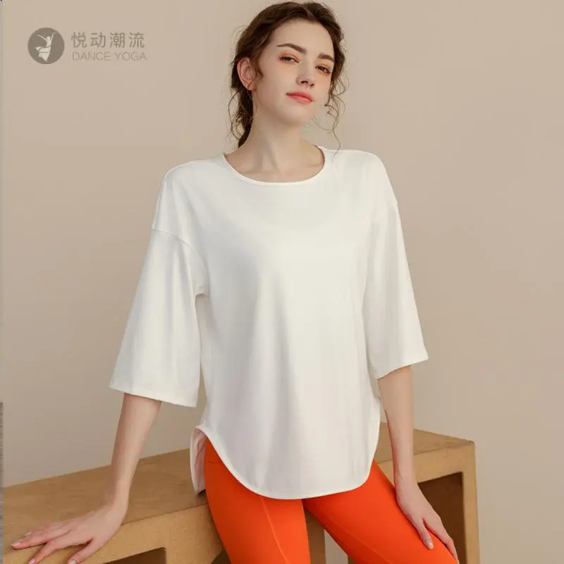 瑜伽服女宽松显瘦速干七分袖上衣