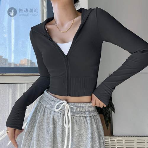 春秋女长袖瑜伽速干外套