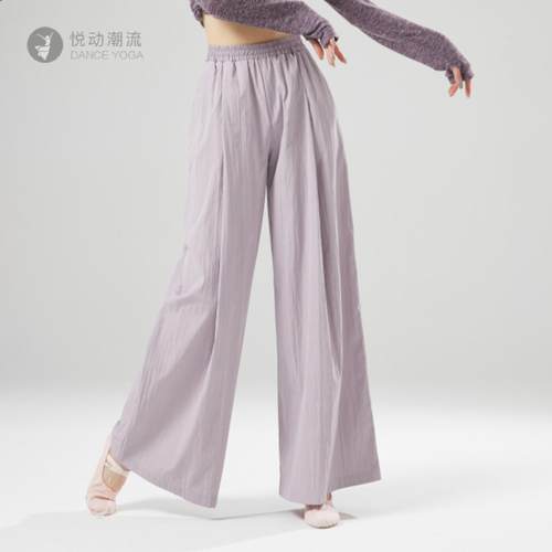 舞裤子阔腿中国舞直筒裤垂感古典舞练功服飘逸宽松舞蹈裤新款