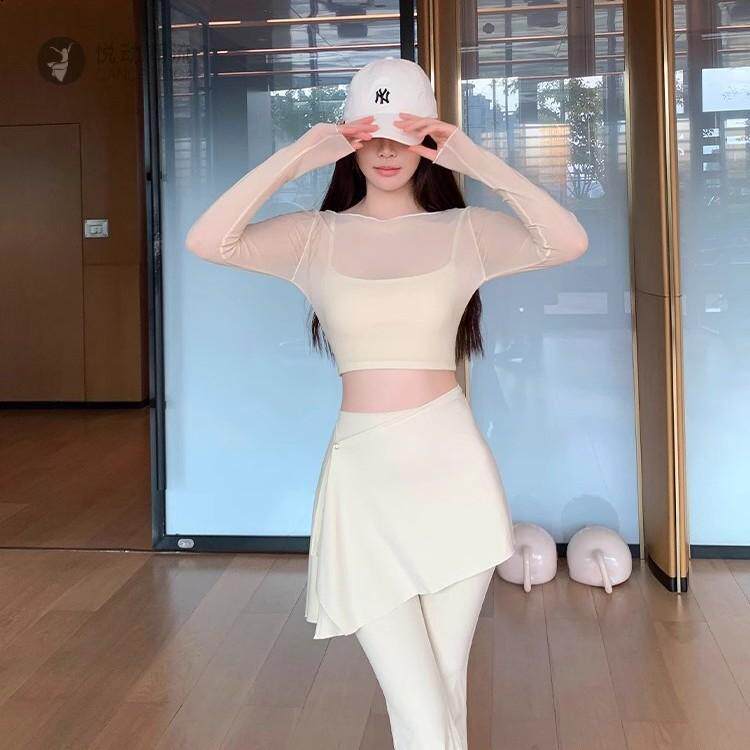假两件网纱瑜伽服套装女