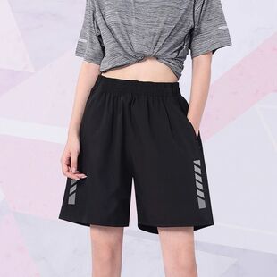 运动短裤女夏季速干宽松休闲跑步五分裤夏天大码薄款黑色短裤外穿