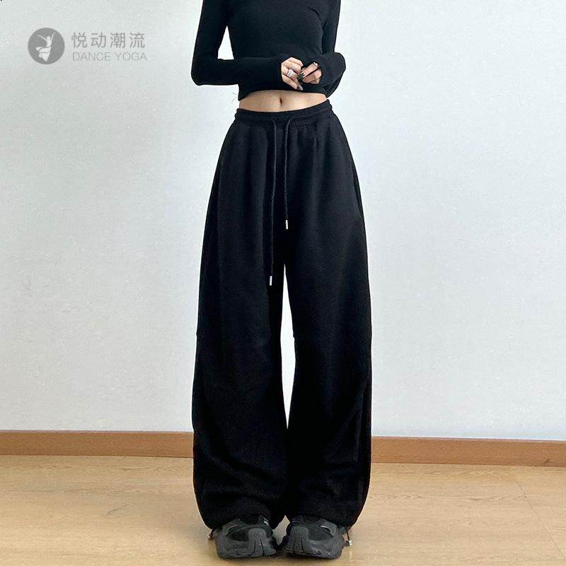黑色卫裤女束脚HipHop工装阔腿