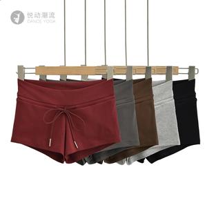 辣妹2024夏季紧身包臀热裤女基础款纯色弹力修身系带低腰运动短裤