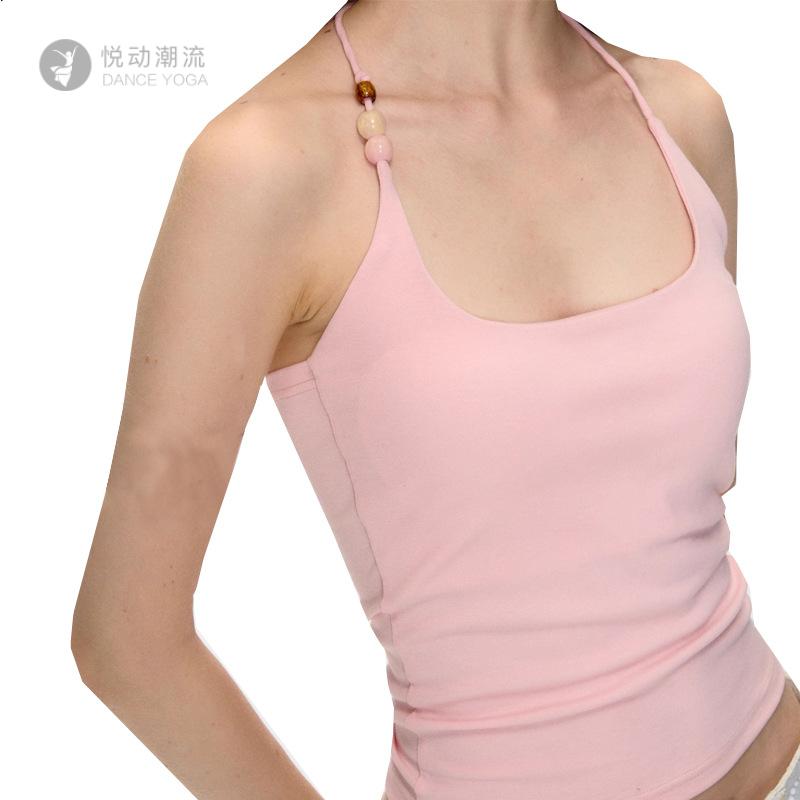 方领系带串珠美背瑜伽背心女运动