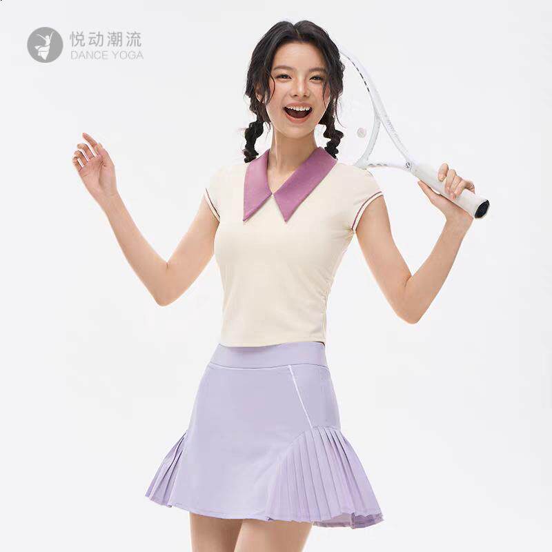 网球服套装女修身速干防走光户外跑步健身网球裙瑜伽套装