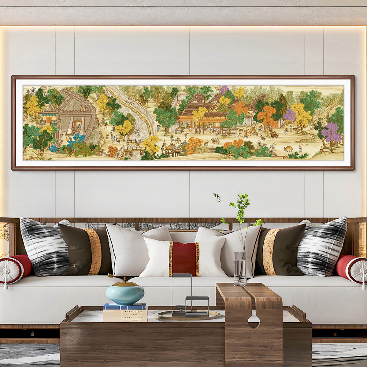 金陵图十字绣2026新款高级感客厅现代大幅风景名画国画手工刺绣