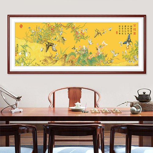 百蝶图十字绣新款客厅名画