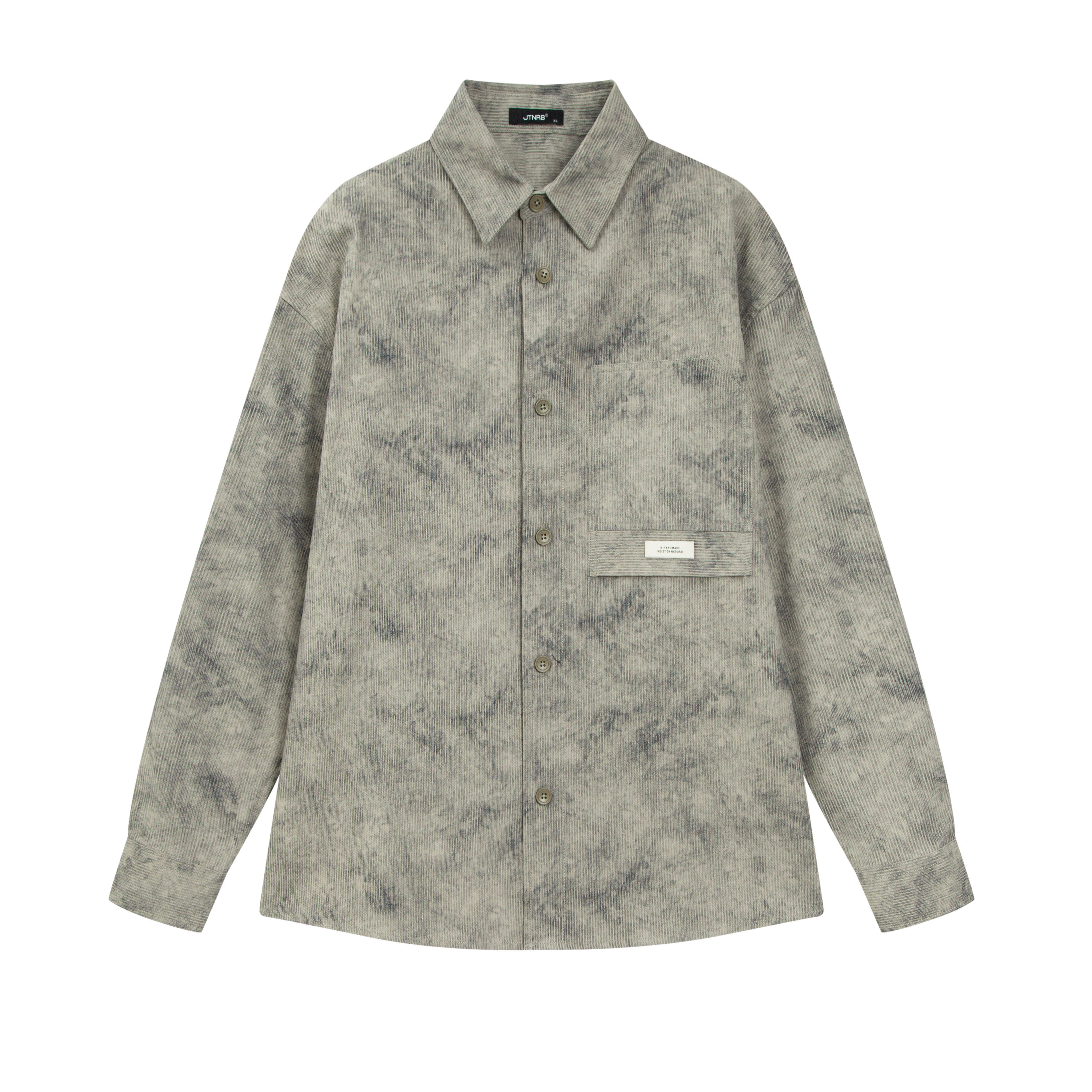 2026春季男士纯棉衬衫休闲印花外套长袖翻领宽松百搭潮流上衣薄款