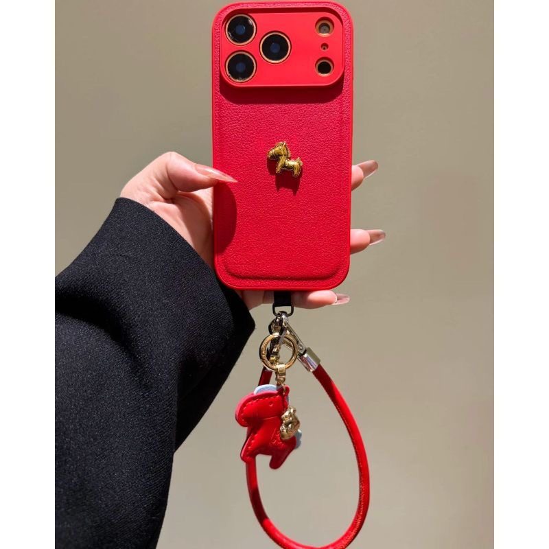 本命年红色金色小马适用iphone17promax手机壳苹果13手绳12保护套17皮质11新款16promax全包防摔15pro高级14,3C数码配件,手机保护套/壳,淘宝优惠券,粉丝福利购,淘宝优惠卷